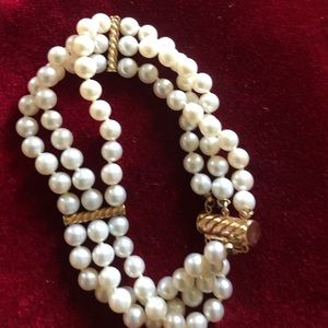 Authentic Triple strand pearl bracelet